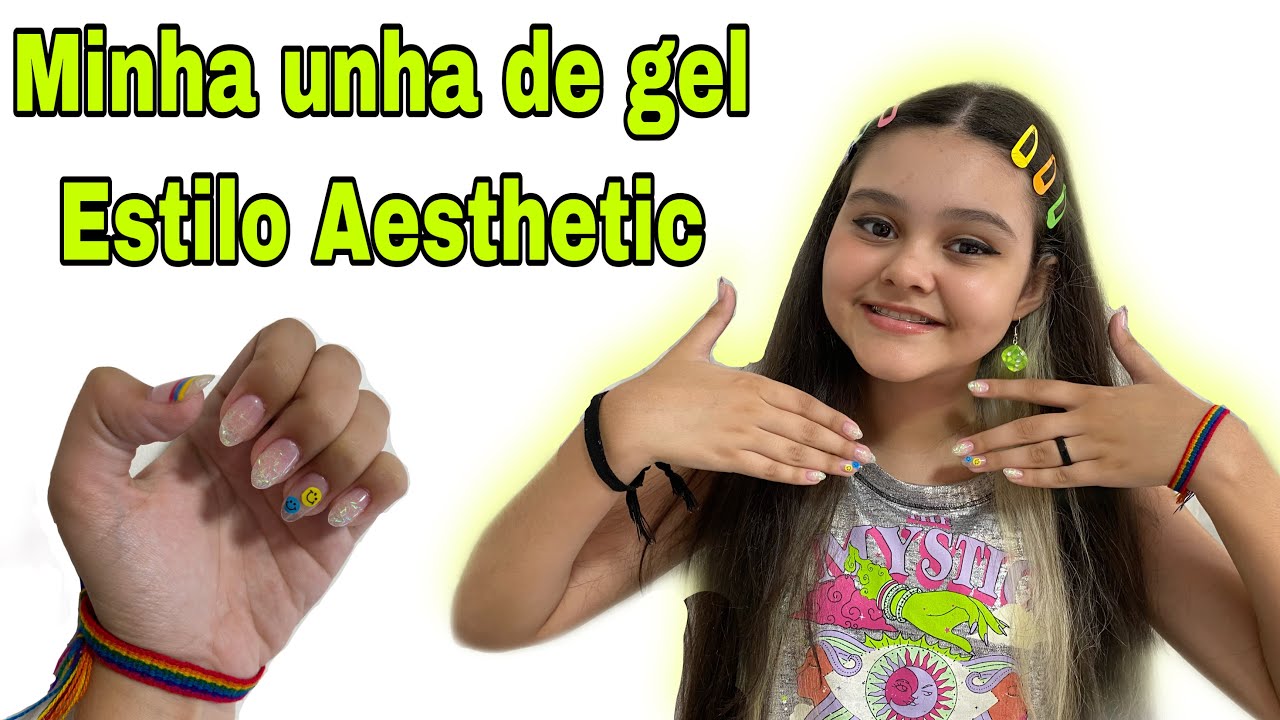 Primeira vez que fiz unha de gel “ESTILO AESTHETIC”