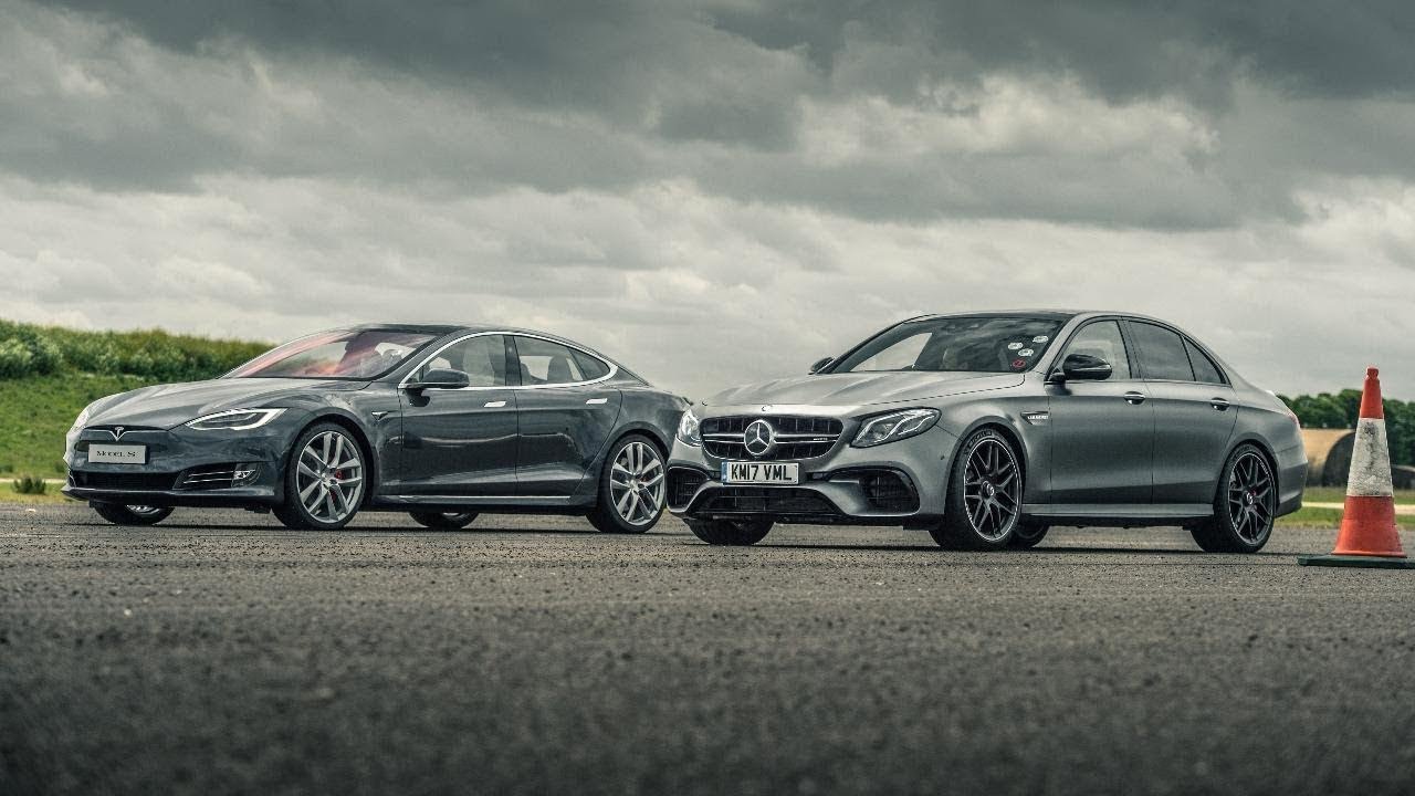 Tesla Model S P100D vs Merc-AMG E63 S | Drag Races | Top Gear