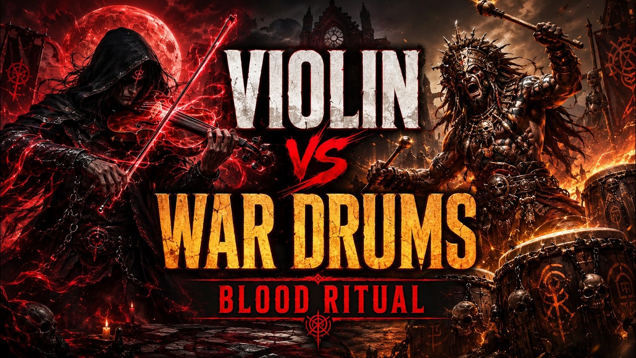Dark Violin vs War Drums ⚔️ Blood Ritual Symphony War | Epic Dark Techno Battle