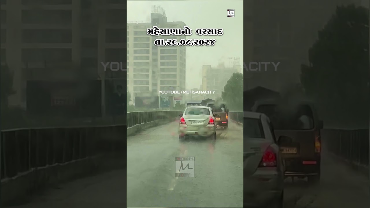 Heavy Rain in Mehsana (29th August 2024)  | Mehsana City |  #rain #mahesana