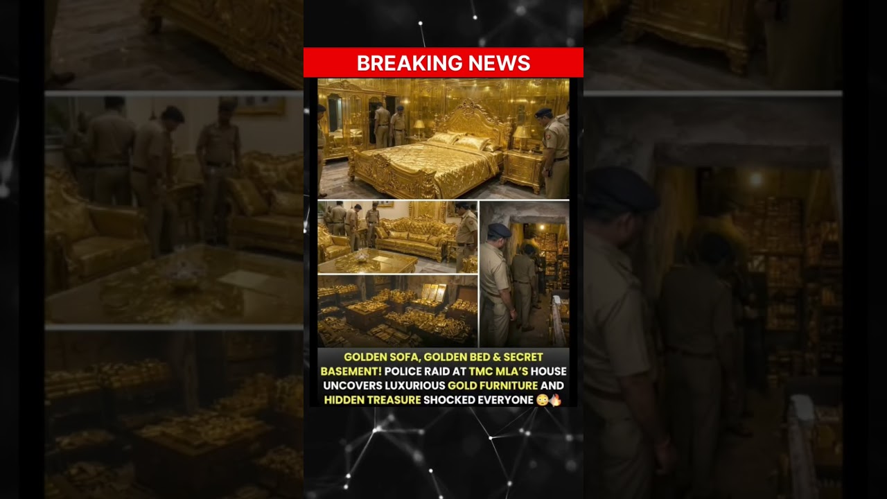 GOLDEN SOFA, GOLDEN BED & SECRET BASEMENT! POLICE RAID AT TMC MLA'S HOUSE |#viral #news #shorts
