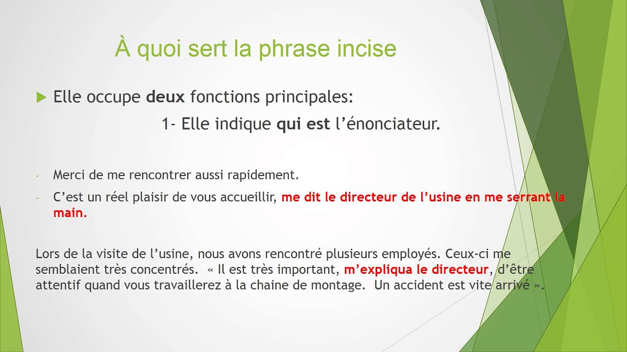 La phrase incise