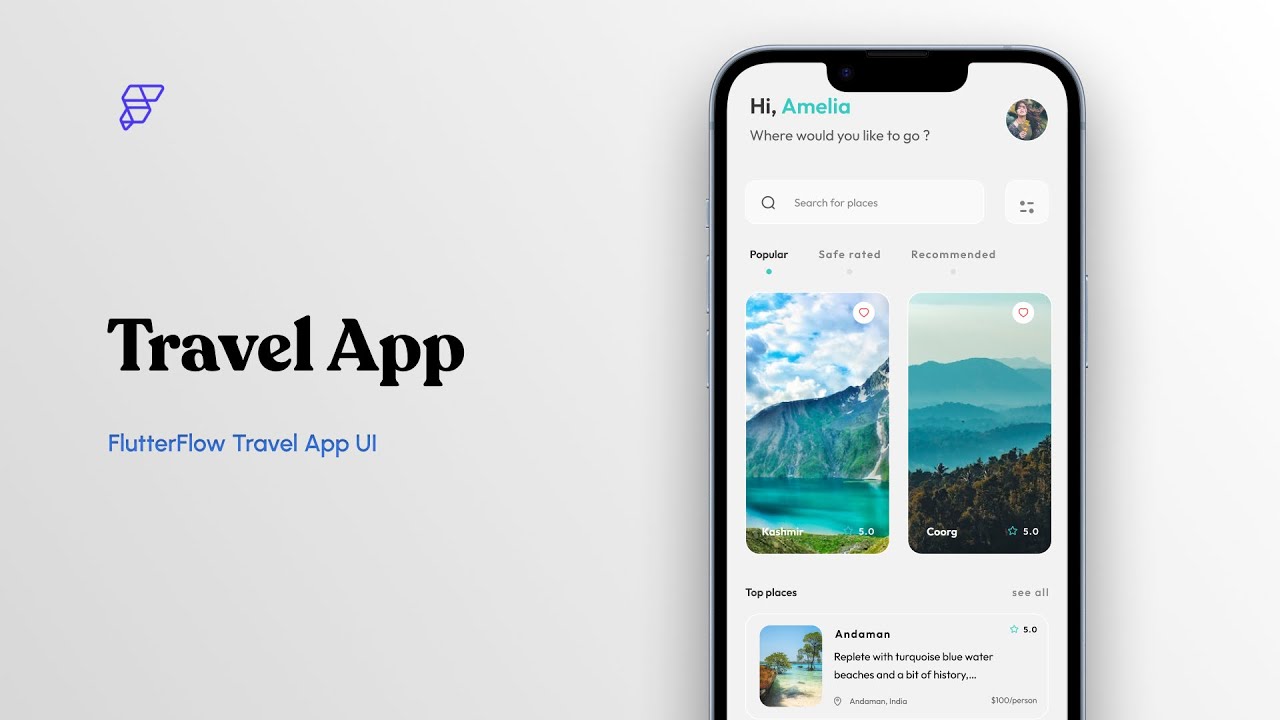 Build Flutter Travel App without Coding | Travel App Tutorial FlutterFlow
