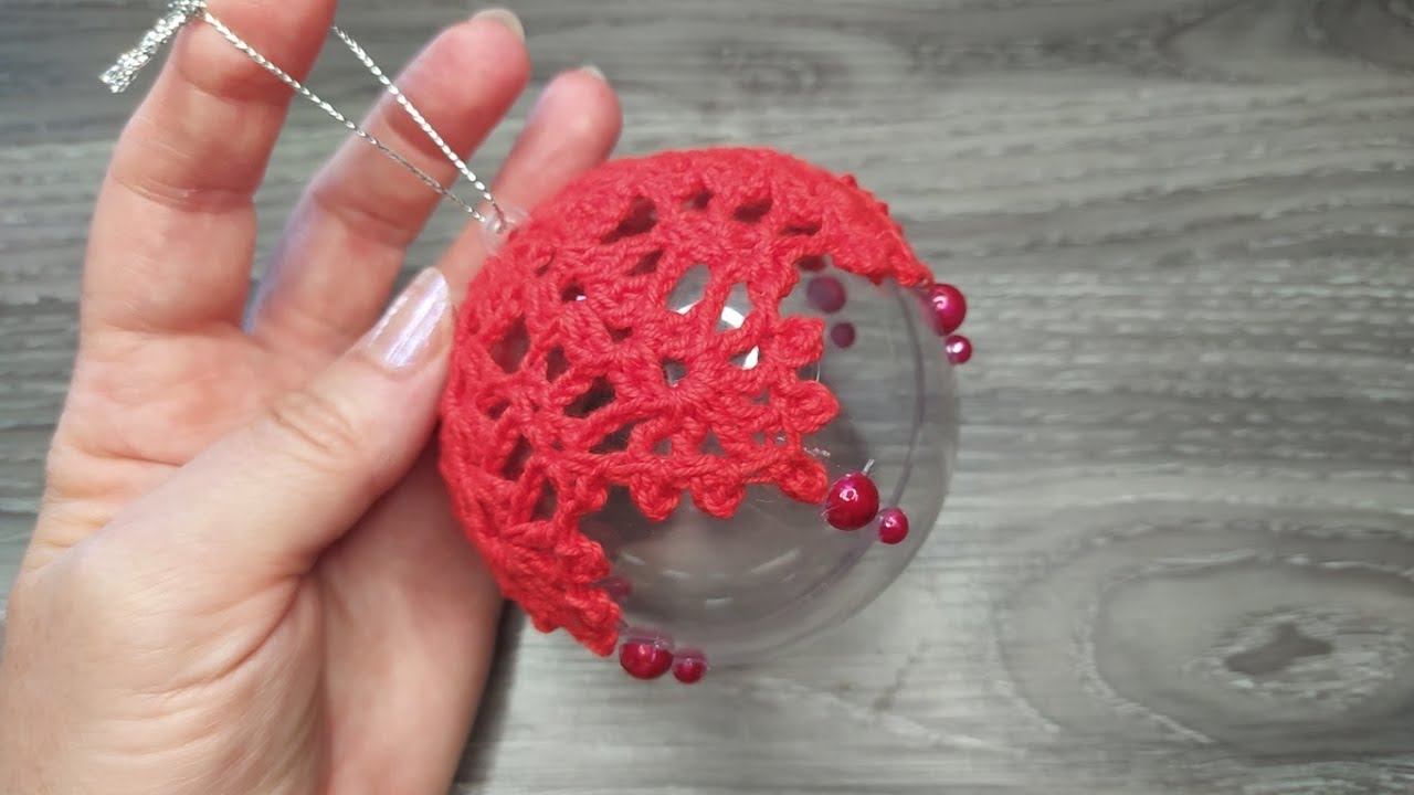 Урок вязания новогоднего шара крючком 💫 Новогоднее украшение 🎄🌟