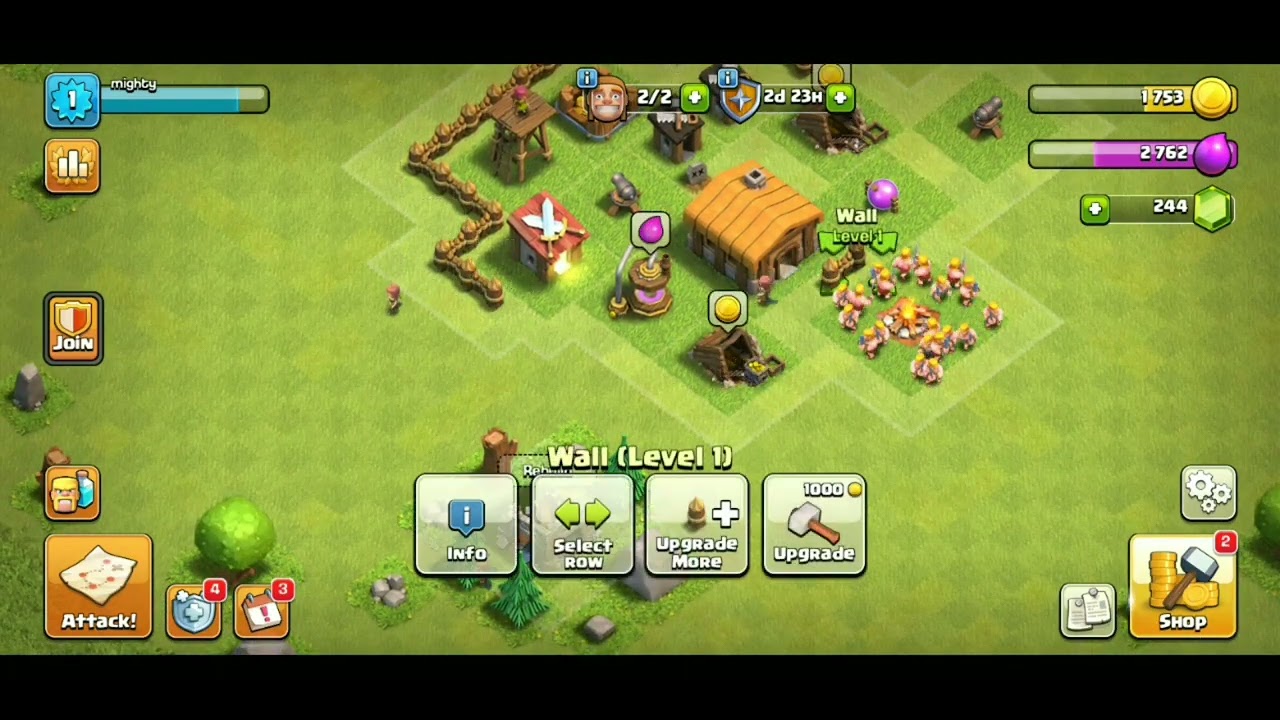 starting clash of clans first time.