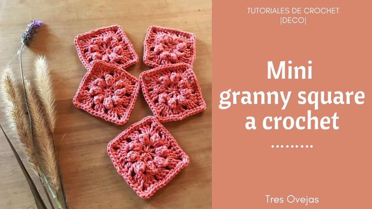 Minni granny square tejido al crochet | Tutorial paso a paso ~ Fácil y rápido de tejer ♥