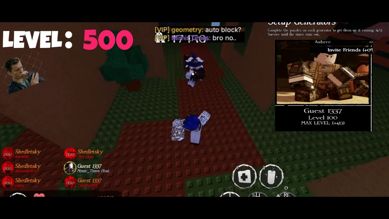 Lvl 500 Guest Main Dominates Forsaken Killers (Roblox-Forsaken)