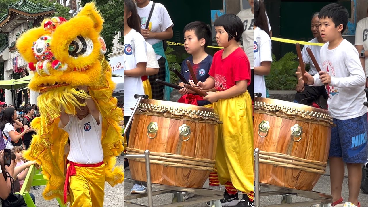 2024 White Crane Lion Dance & Drumming Performance - Oranges 🍊 Red Candies 🧧 Boston Chinatown Event