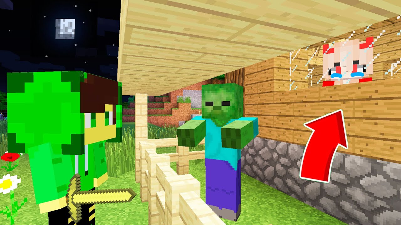 КАК КОЛЯ СПАС МАШКУ ОТ ЗОМБИ В МАЙНКРАФТ ! Алексбой Minecraft