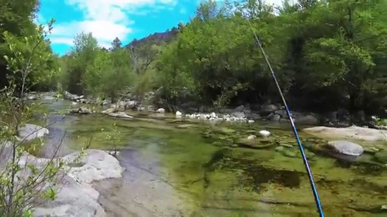 Pêche à la truite à la cuillère en rivière corse