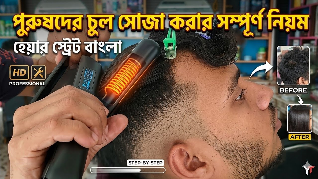 বাঁকা চুল সোজা করুন। Hair Rebonding Tutorial 2023 || Ittadi haircut?