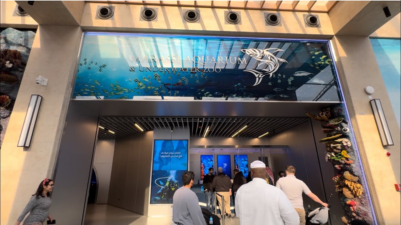 Marassi Aquarium & Underwater Zoo || Marassi Galleria mall Walking Tour || Bahrain || البحرین ||