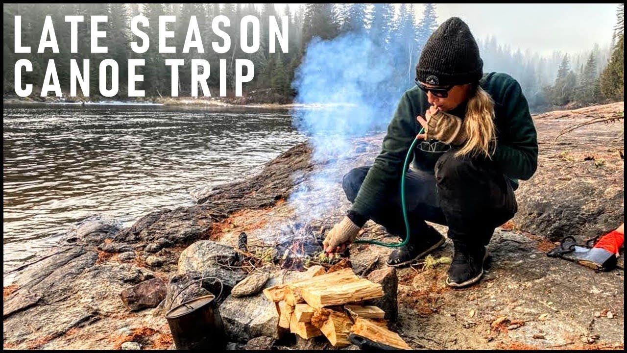 Cold Late Season Canoe Camping Trip | 360 Camera in Whitewater