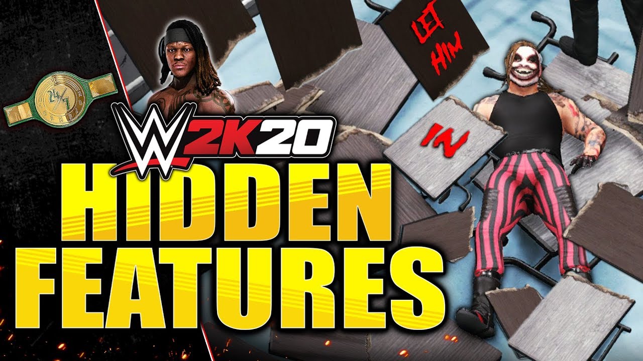 WWE 2K20 - HIDDEN FEATURES You Might Not Know! (Tables Mayhem, 24/7 Title Easter Eggs, & More)