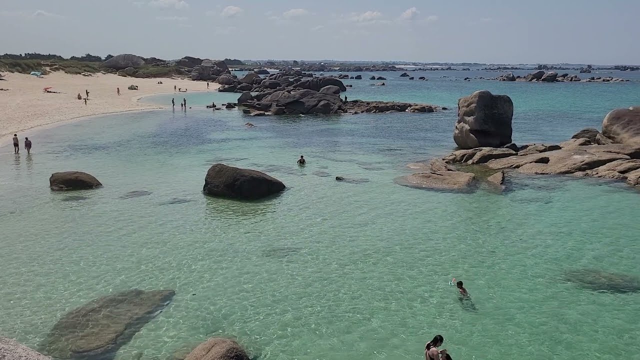 🌊🌞⛱ KERLOUAN plage de Meneham 😎 surnommée les Seychelles Bretonnes  ( Bretagne Finistère nord )