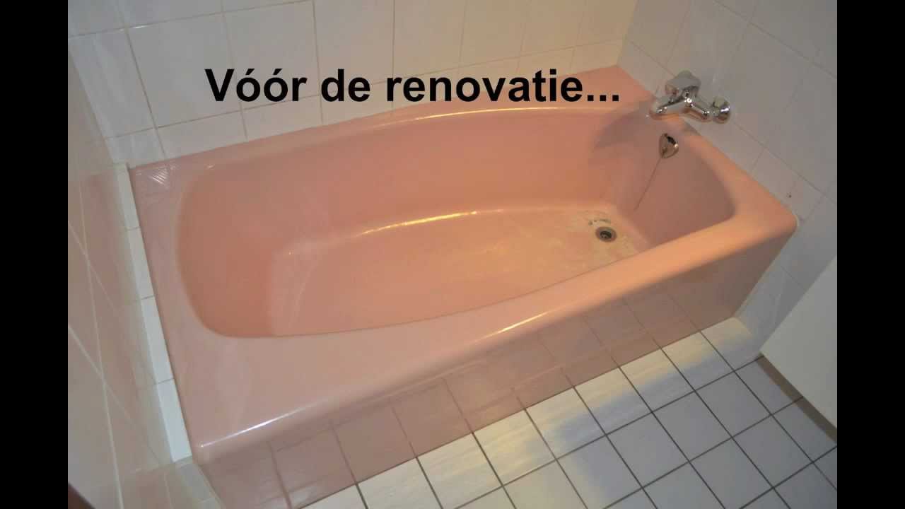 Renovatie roze bad - badkuip emailleren