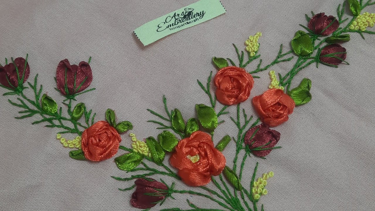 Slow Stitching Ribbon Embroidery Table Topper