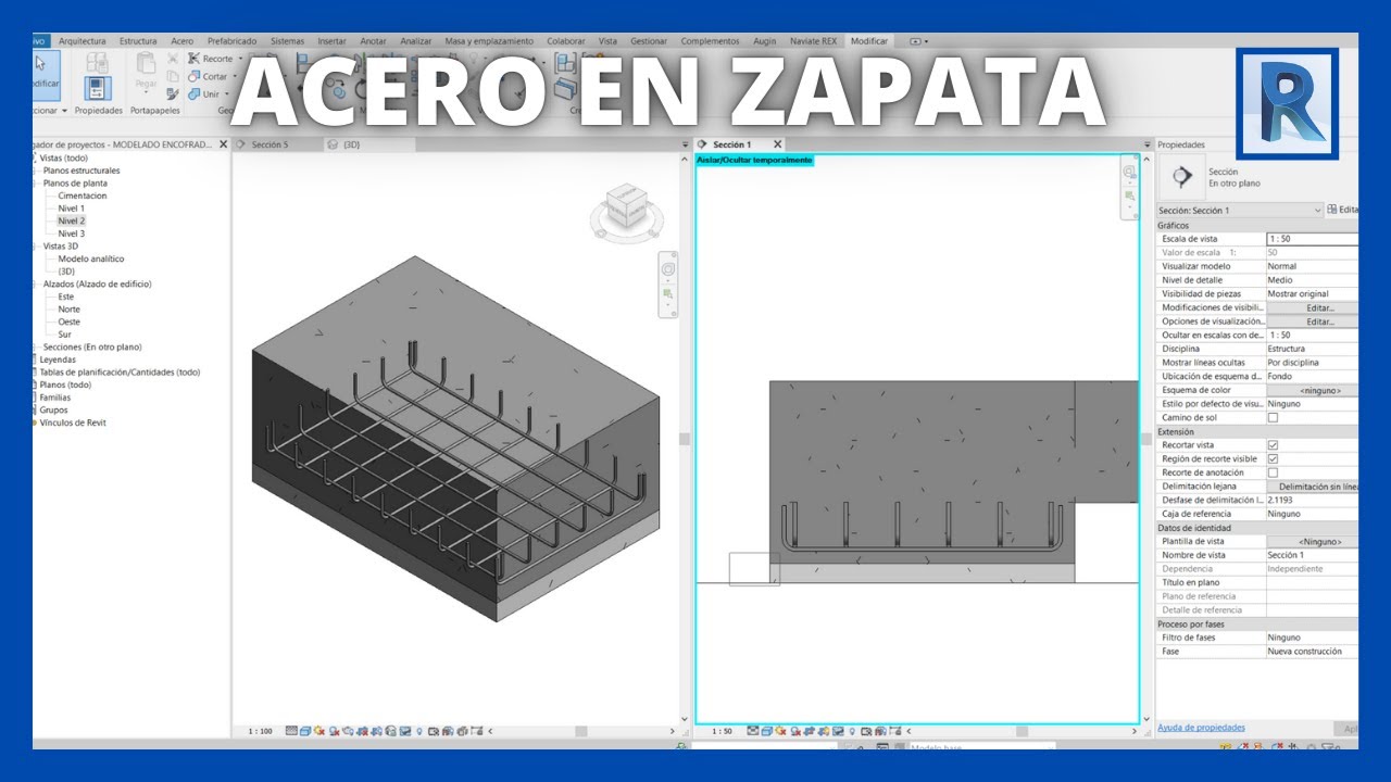 Revit Structures 🏢 /V009. Acero en Zapatas