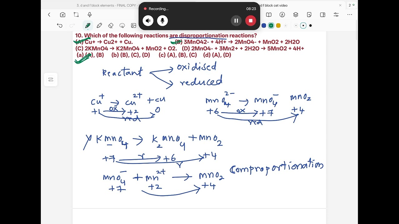 II PUC chemistry JEE d and f block elements Q 8-20