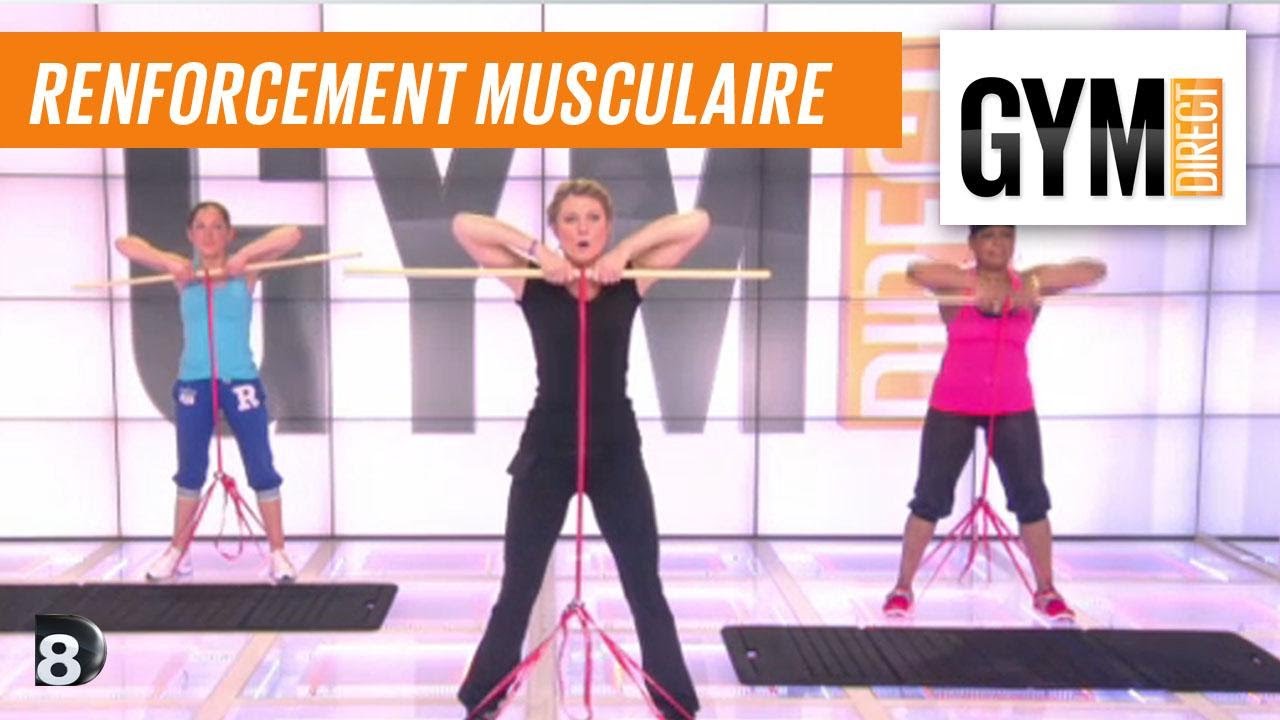 Cours gym : renfort musculaire 12 : Avec bâton & élastiques