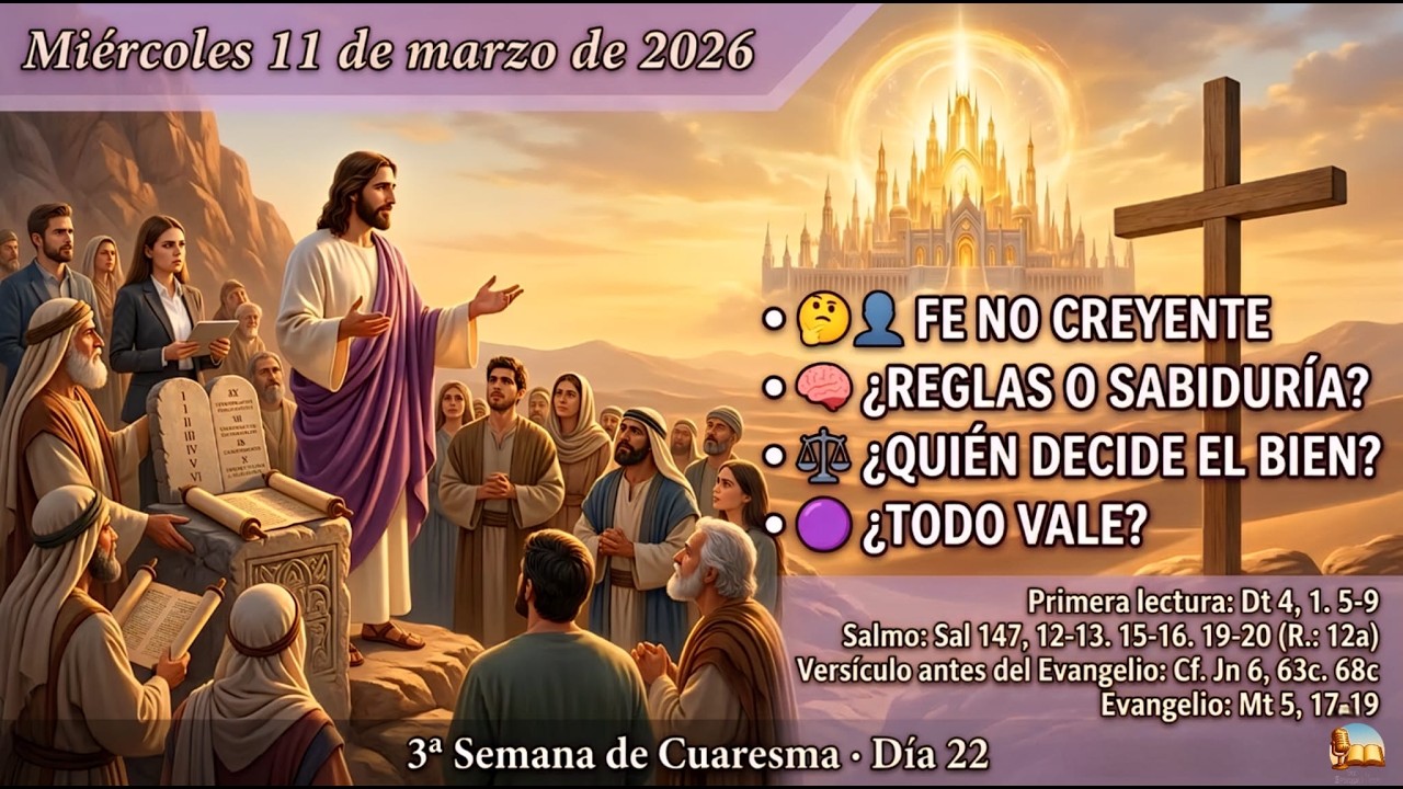 «🧠 ¿LAS REGLAS LIMITAN O ENSEÑAN A VIVIR? ✝️» FE NO CREYENTE | Mié 11/03/26 | 3ª S. Cuaresma A