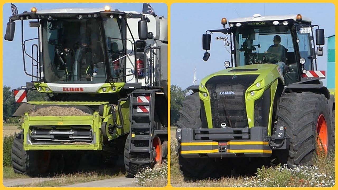 Ernte Konvoi mit 4x Claas in der B&ouml;rde