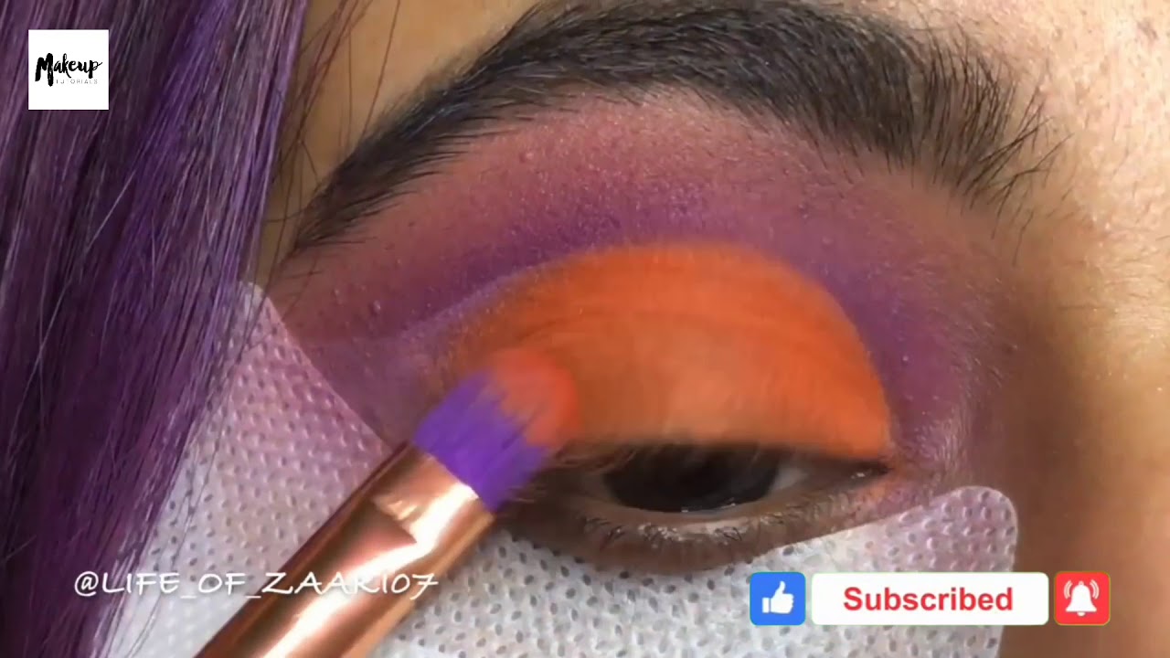 Purple and Orange shadow  Eye Makeup  // Makeup Tutorial