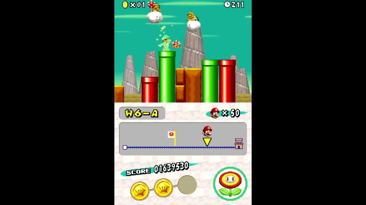 New Super Mario Bros (DS) World 6-A (Dual Screen)