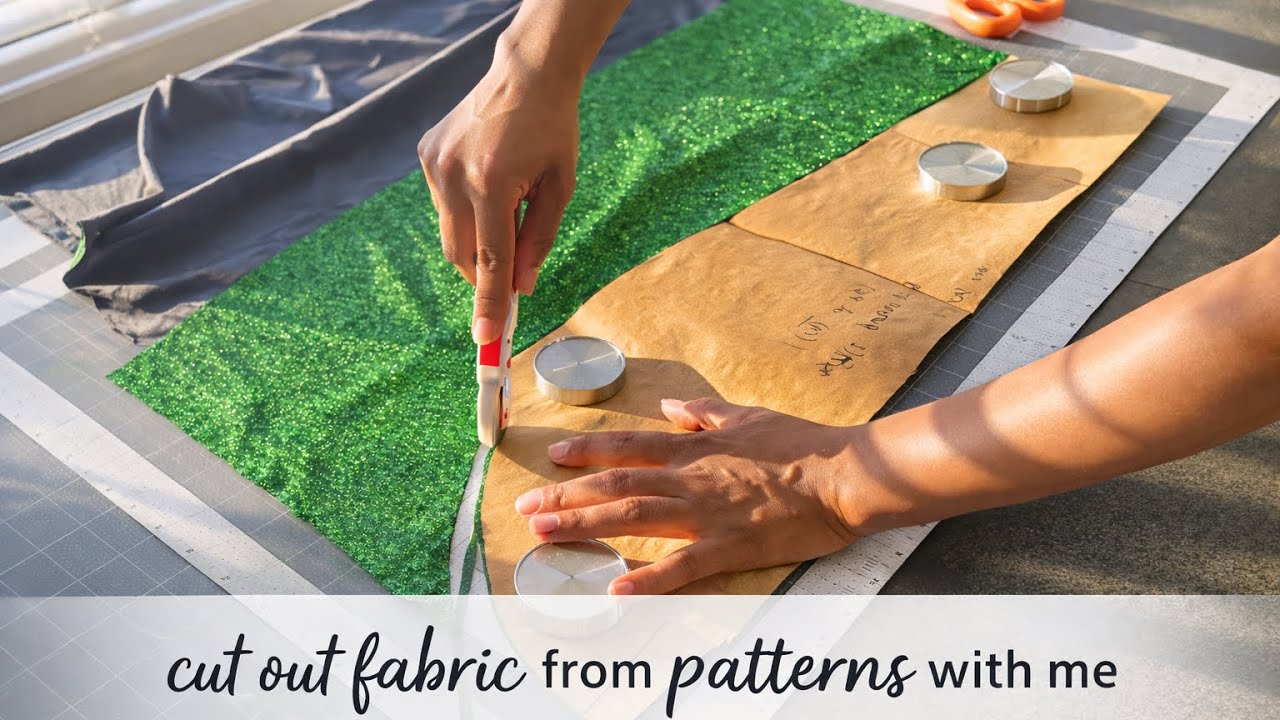 Cut Out Fabric From Patterns With Me | No Talking #ASMRSewing