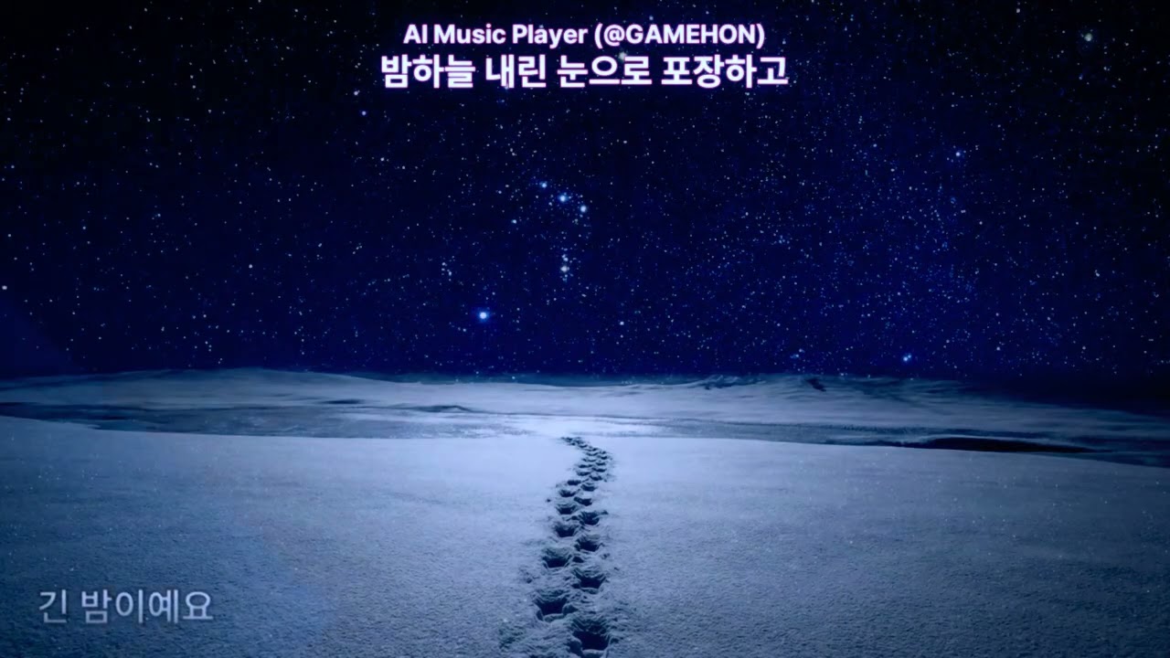 밤하늘 내린 눈으로 포장하고..