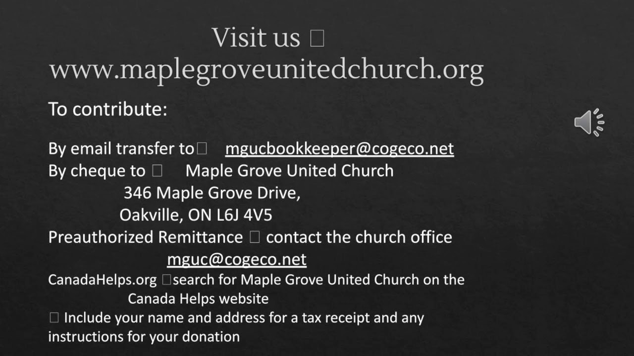 Maple Grove United Church - December 21, 2025 