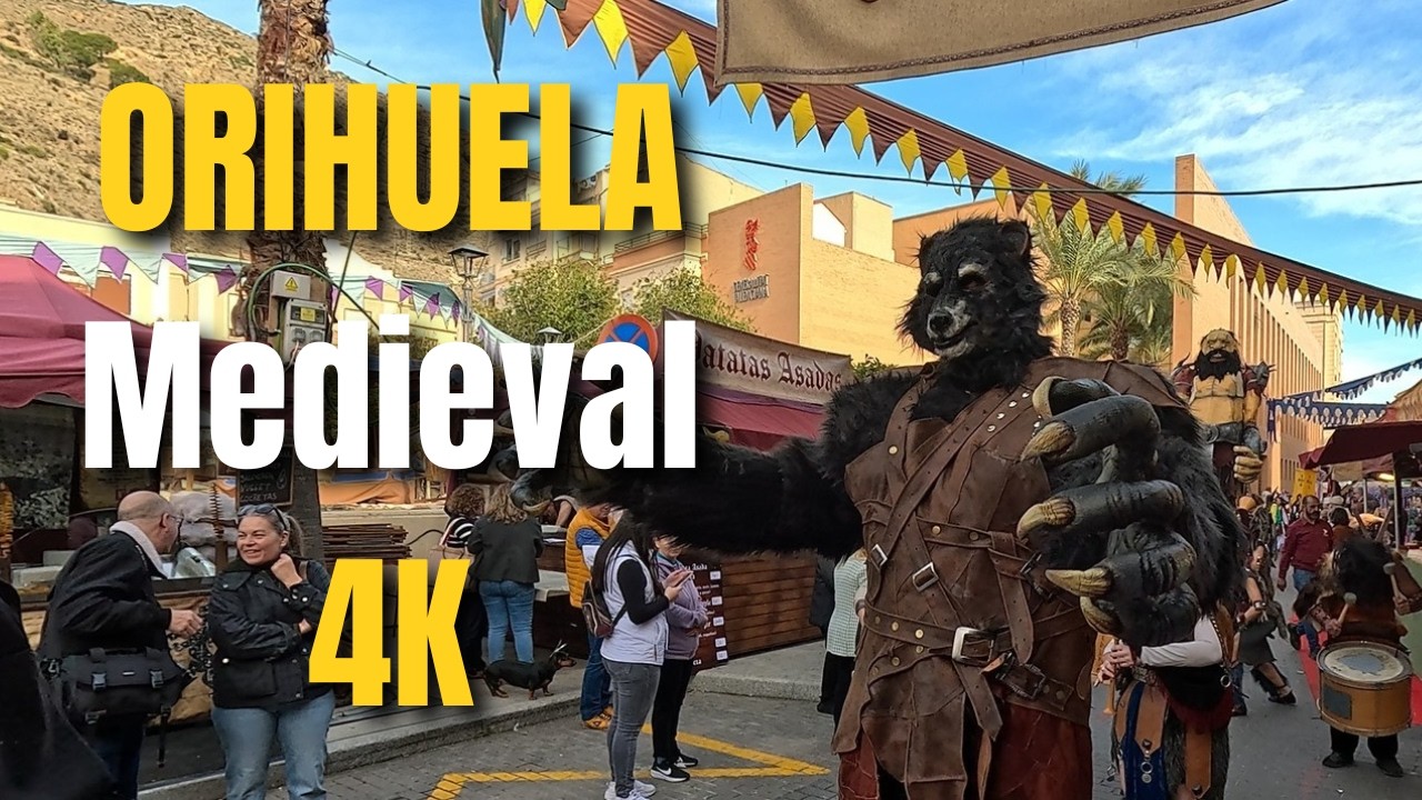 El Mercado Medieval más GRANDE de España: Orihuela [4K ASMR] | Alicante | 2h 22min Sonido Real