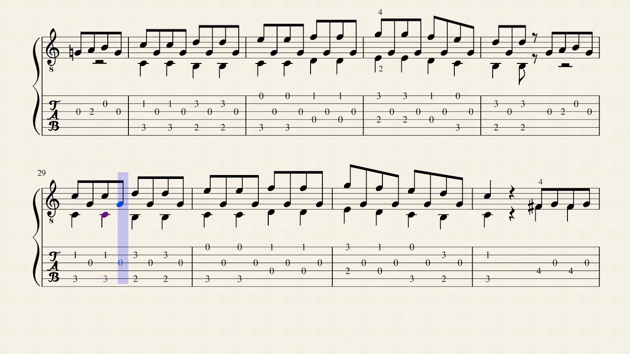 Andante Op.241 No.18 -  Ferdinando Carulli (1770 - 1841) - Tablature