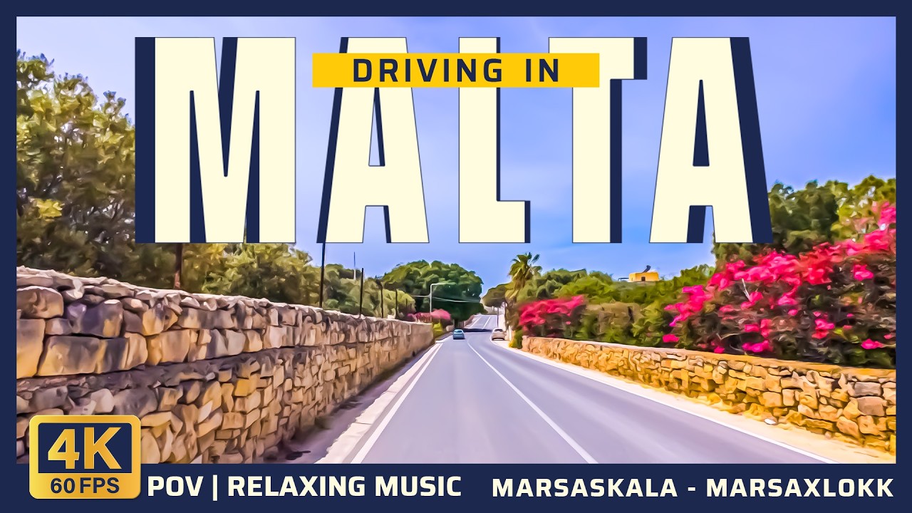 Scenic Malta Road Trip 4K | Marsaskala to Marsaxlokk | 3-Camera POV & Relaxing Music