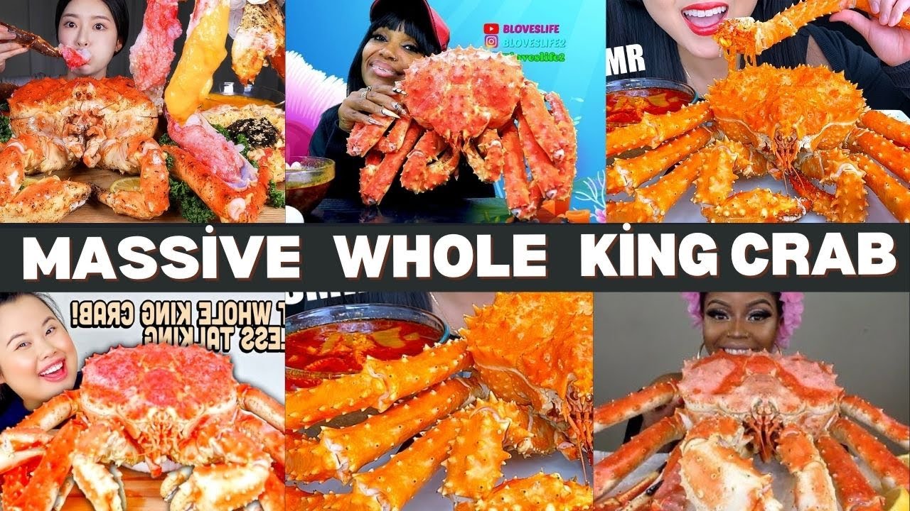 Insanely Satisfying WHOLE KING CRAB Big Bites 🦀🤤 SEAFOOD BOIL MUKBANG COMPILATION