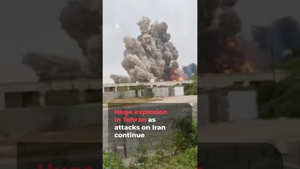 Huge explosion seen in Tehran as strikes on Iran continue | AJ #shorts