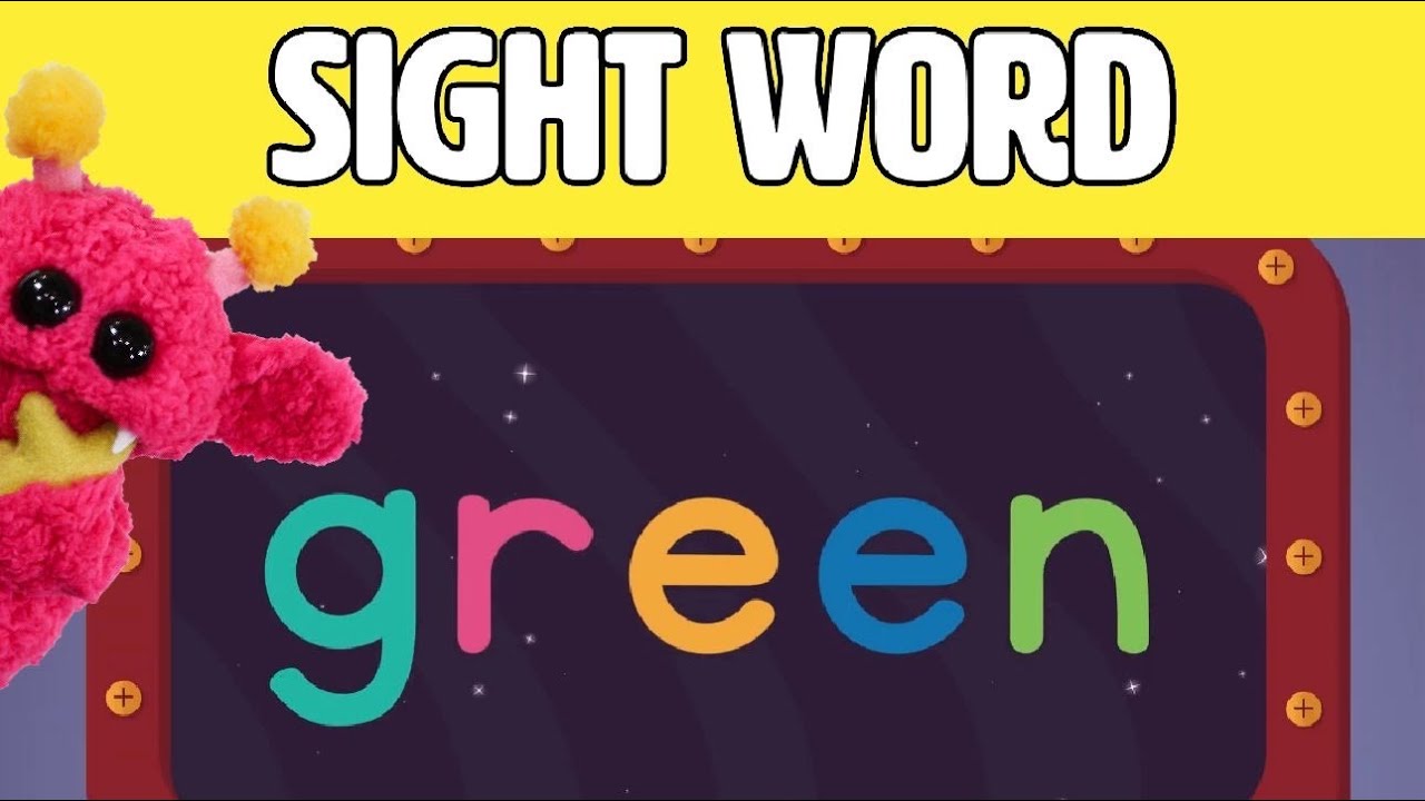 GREEN - Let's Learn the Sight Word GREEN with Hubble the Alien! | Nimalz Kidz! Songs and Fun!