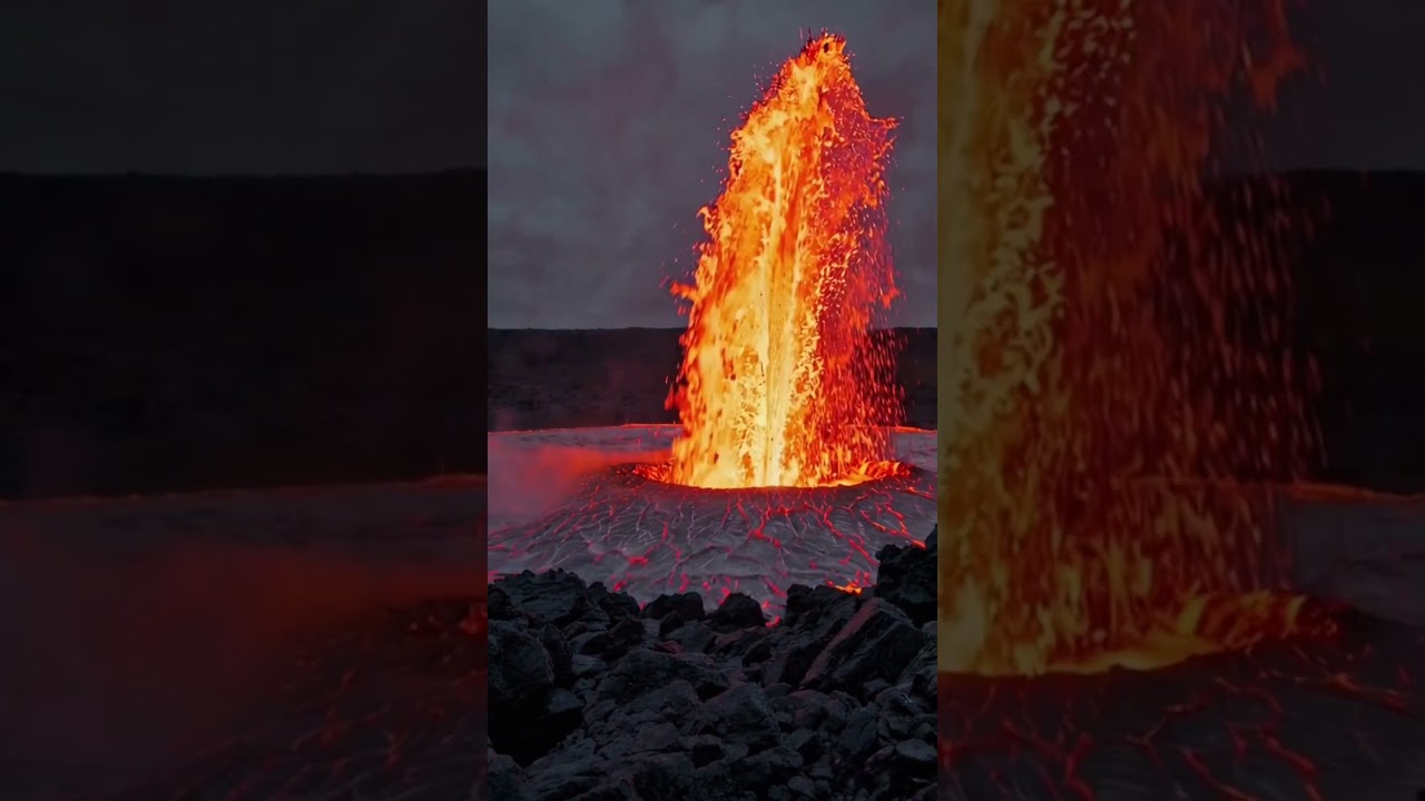Lava Lake Boils Over 🌋🔥 Dome Fountain Eruption Blasts Outwards!