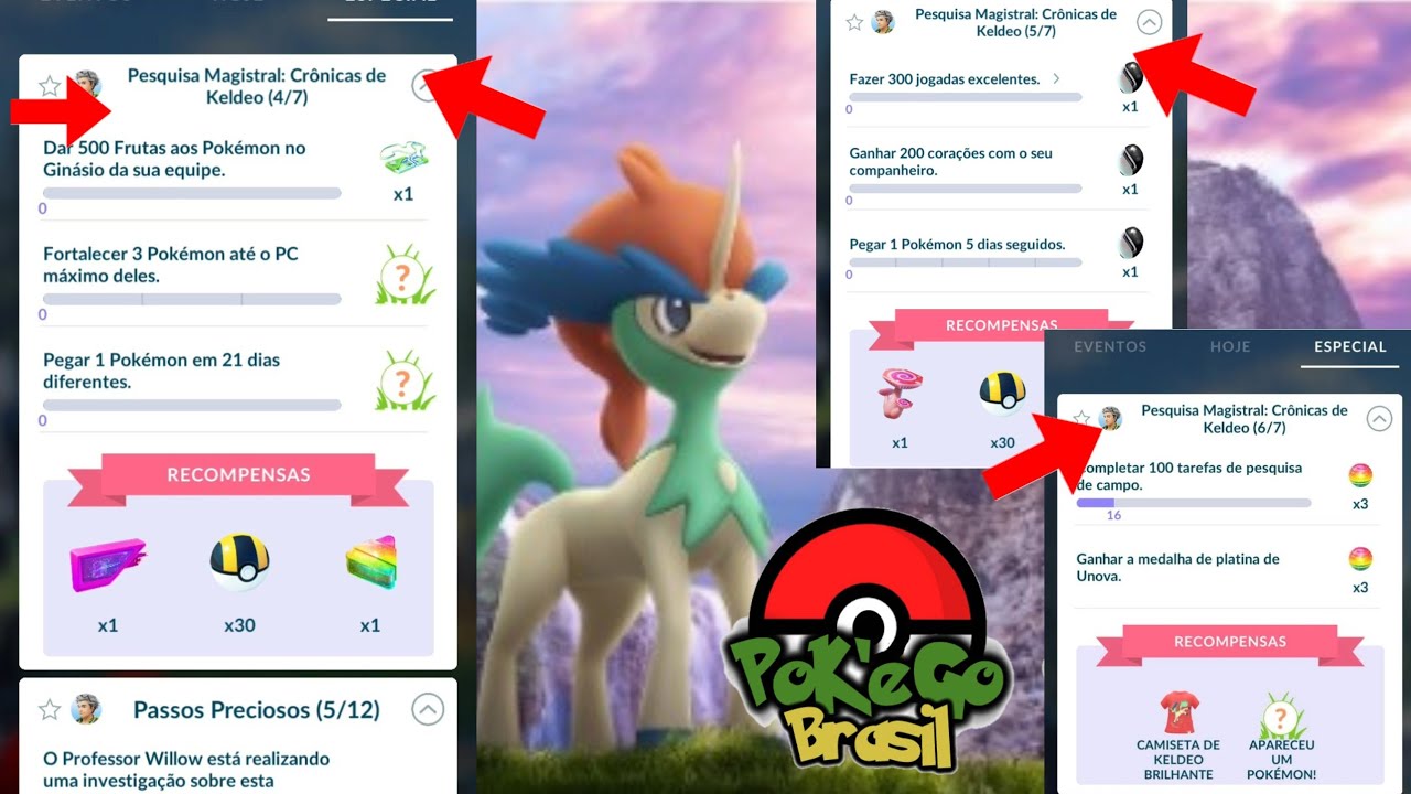 Pesquisa do keldeo shiny Pokémon GO Partes 4/7,5/7,6/7 e 7/7