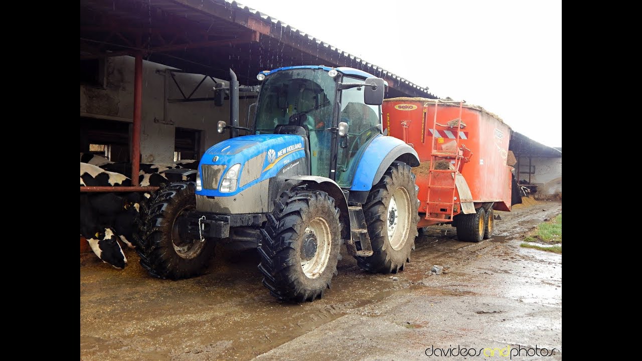 PD Dobrá Niva - Kŕmenie kráv - New Holland T5.115 | JCB 531-70 [GoPro]