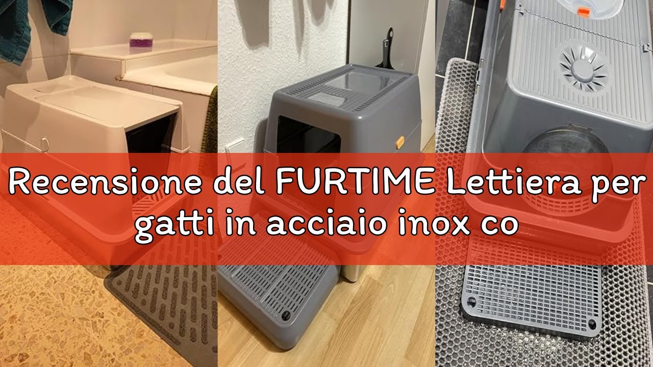 Recensione del FURTIME Lettiera per gatti in acciaio inox con coperchio, XXL, extra grande, in accia