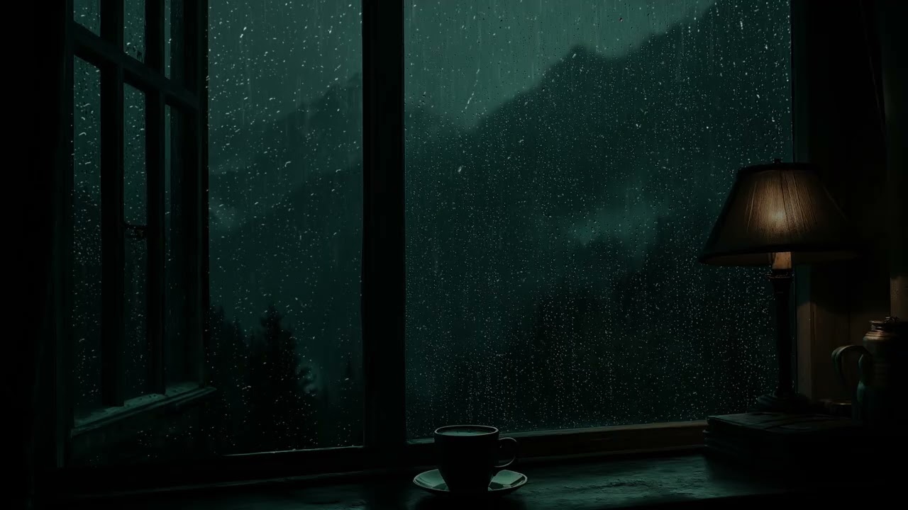 Soft Rainy Night with a Warm Lamp | Cozy Window Bedroom Ambience for Deep Rest