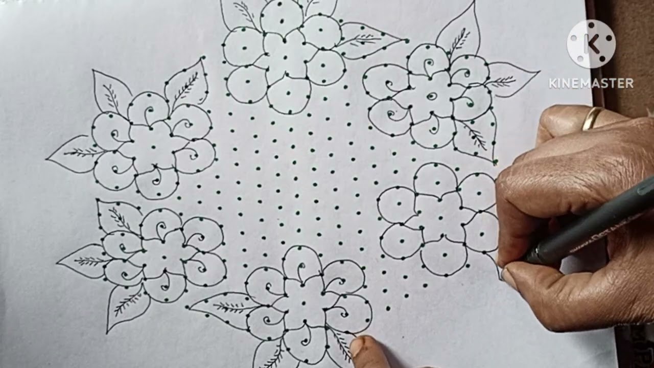 Easy and simple Kolam || Poo kolam || Dots Kolam || 21*11 Middle  Dots || December 9, 2025