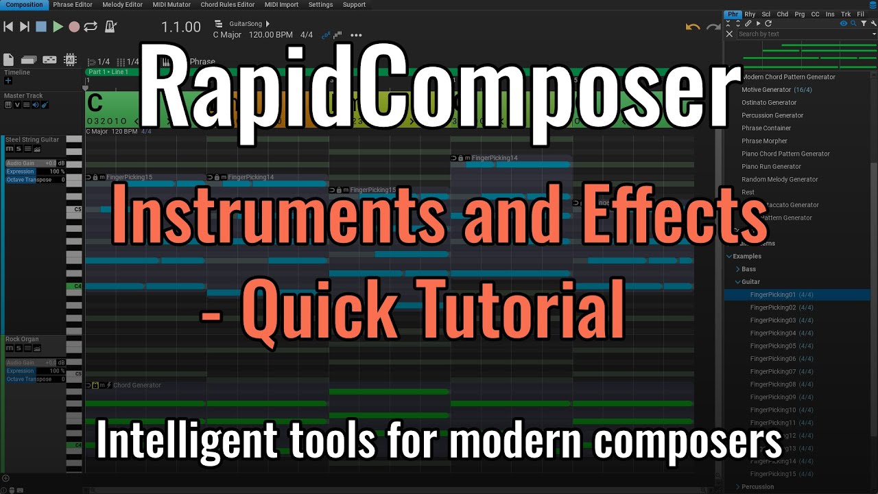 Virtual Instruments and Effects in RapidComposer #songwriter #sound #musicproducer