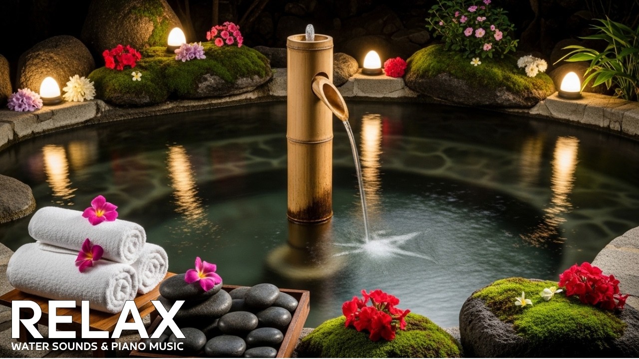 🌿 Zen Garden Water & Soft Piano | Deep Rest Ambience 🌿