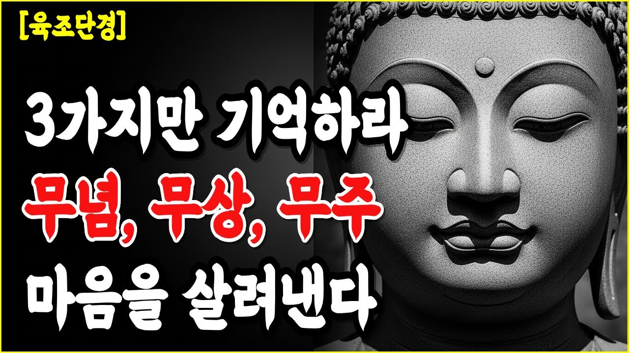 [부처님말씀] 육조단경,무념 무상 무주 불가에서 가장 중요한 가르침| 40년 설법의 핵심 | 불교 명상 | 마음공부 | 석가모니 말씀