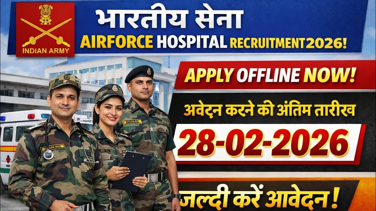 ECHS Airforce Hospital Recruitment 2026 | Apply Offline | LastDate 28Feb 2026 | Salary & Eligibility