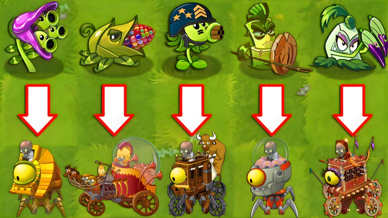 Plants Vs Zombies 2 Final Boss - Every GREEN Plant Max Level Attack PVZ 2 All Bosses Battez