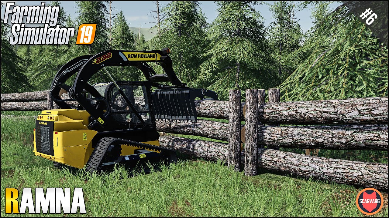 HOW TO BUILD A LOG FENCE IN FS19 FOR YOUR PASTURE. ⭐ Ramna #6 ⭐ Farming Simulator 19 Timelapse