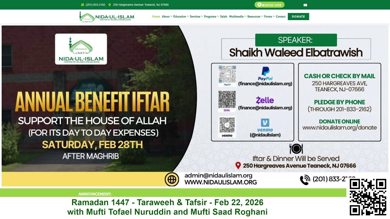 Ramadan 1447 - Taraweeh & Tafsir - Feb 22, 2026